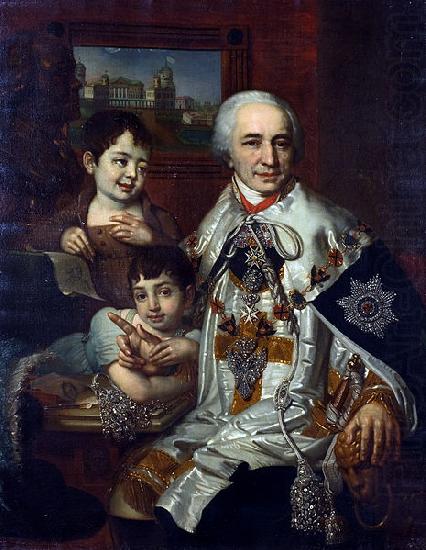 Vladimir Lukich Borovikovsky ortrait of count G.G. Kushelev with children china oil painting image
